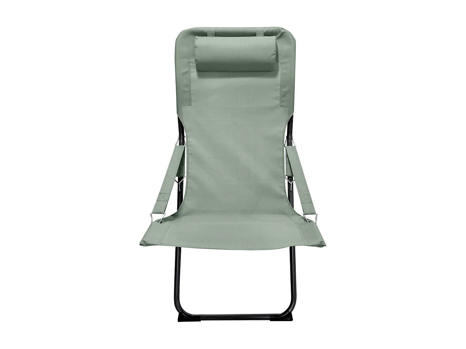 Sedia a Sdraio Pieghevole Rebecca Mobili Sindian 88x63x83 Poliestere Acciaio Verde Grigio Scuro