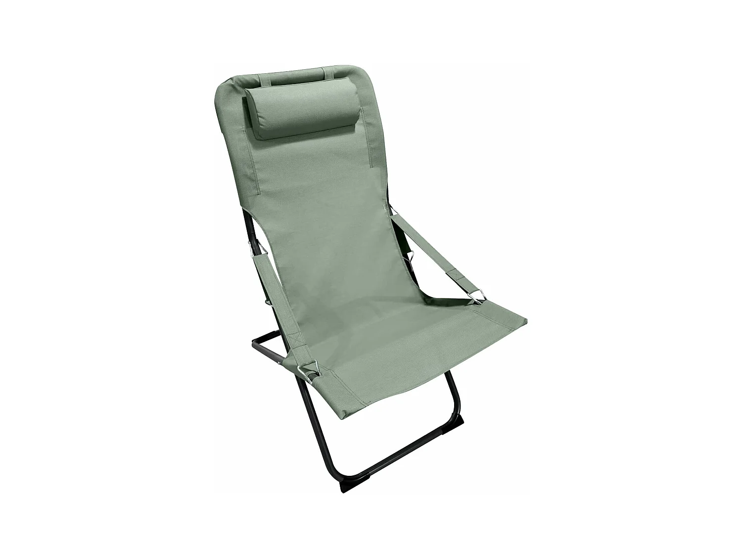 Chaise Longue Pliable Rebecca Mobili Sindian 88x63x83 Polyester Acier Vert Gris Foncé