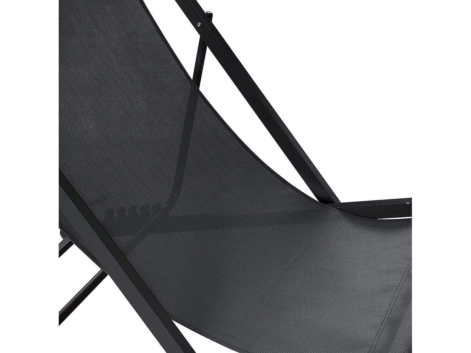 Cadeira de espreguiçadeira dobrável Rebecca Mobili Atis 93x58x92 Poliéster Alumínio Cinza Escuro