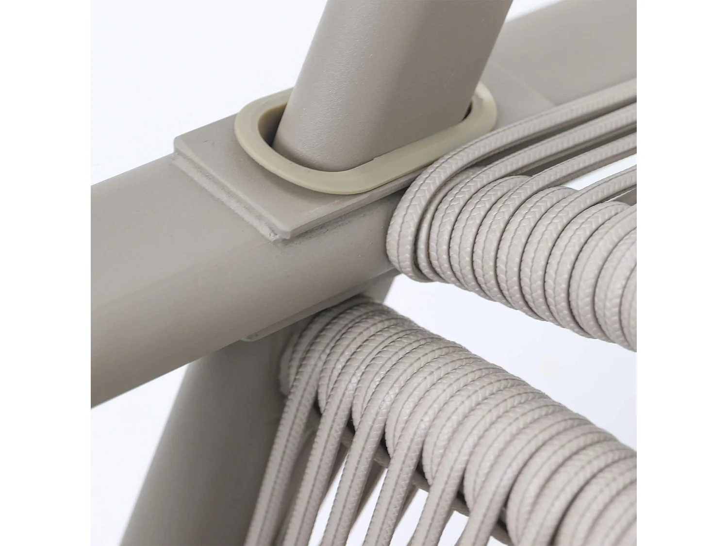 Chaise Longue Rebecca Mobili Azan 79x48x90 Acier Polyrotin Gris ENSEMBLE 2 pcs