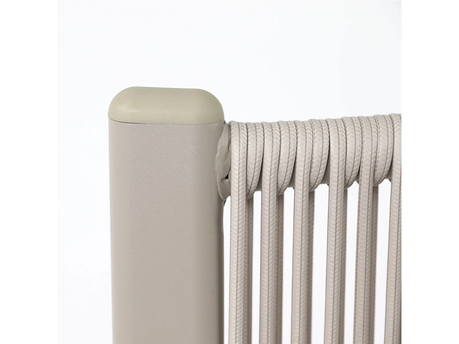 Chaise Longue Rebecca Mobili Azan 79x48x90 Acier Polyrotin Gris ENSEMBLE 2 pcs