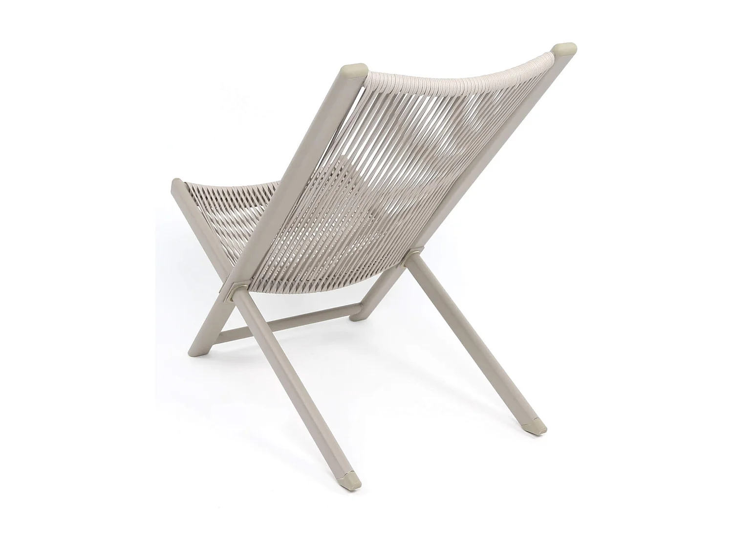 Cadeira de Espreguiçadeira Rebecca Mobili Azan 79x48x90 Aço Polirrattan Gris CONJUNTO 2 pçs