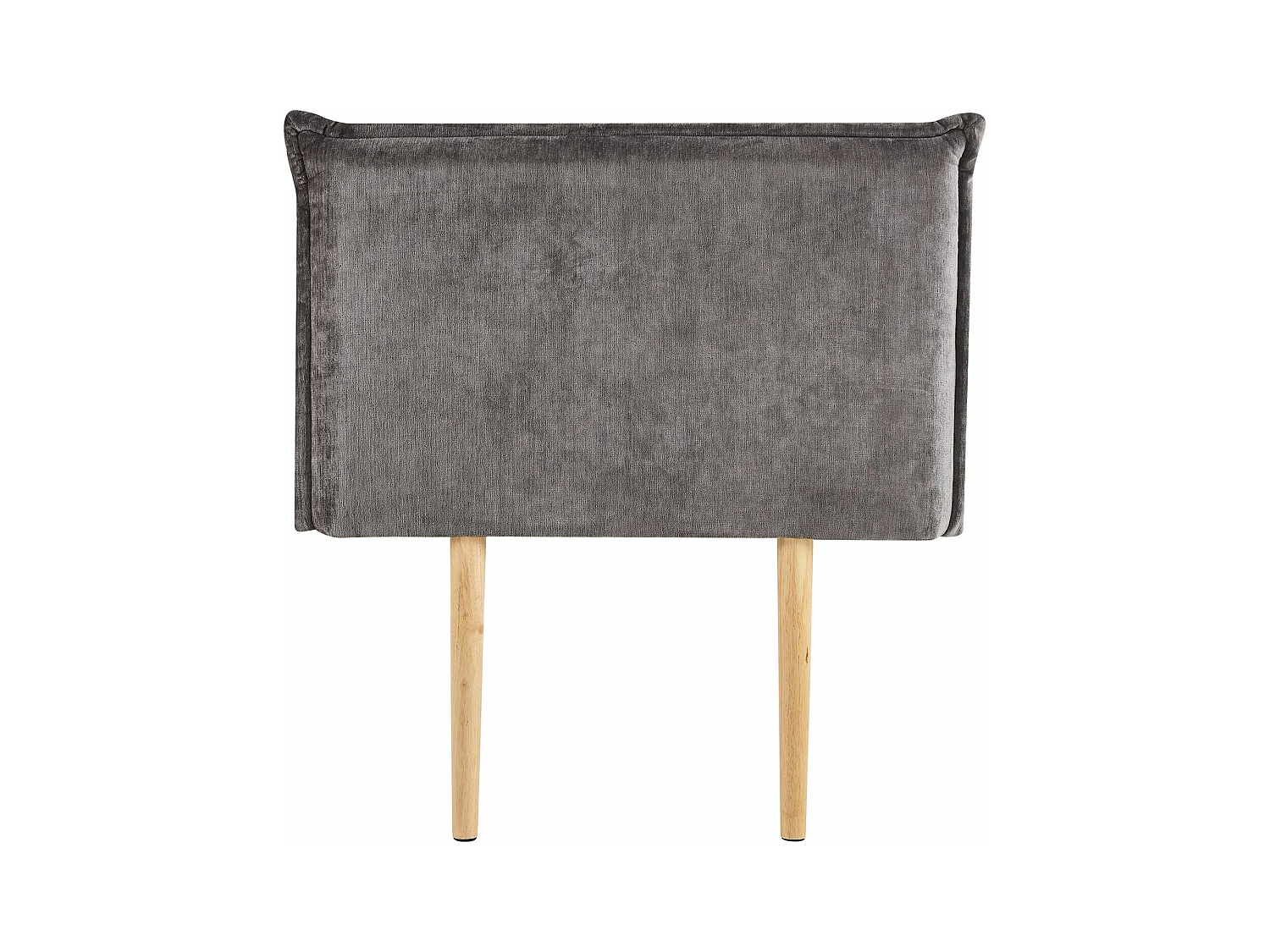 Tête de lit DELMO 90 rembourrée, En tissu polyester pour lit 90 cm, Sur pieds en bois, Gris