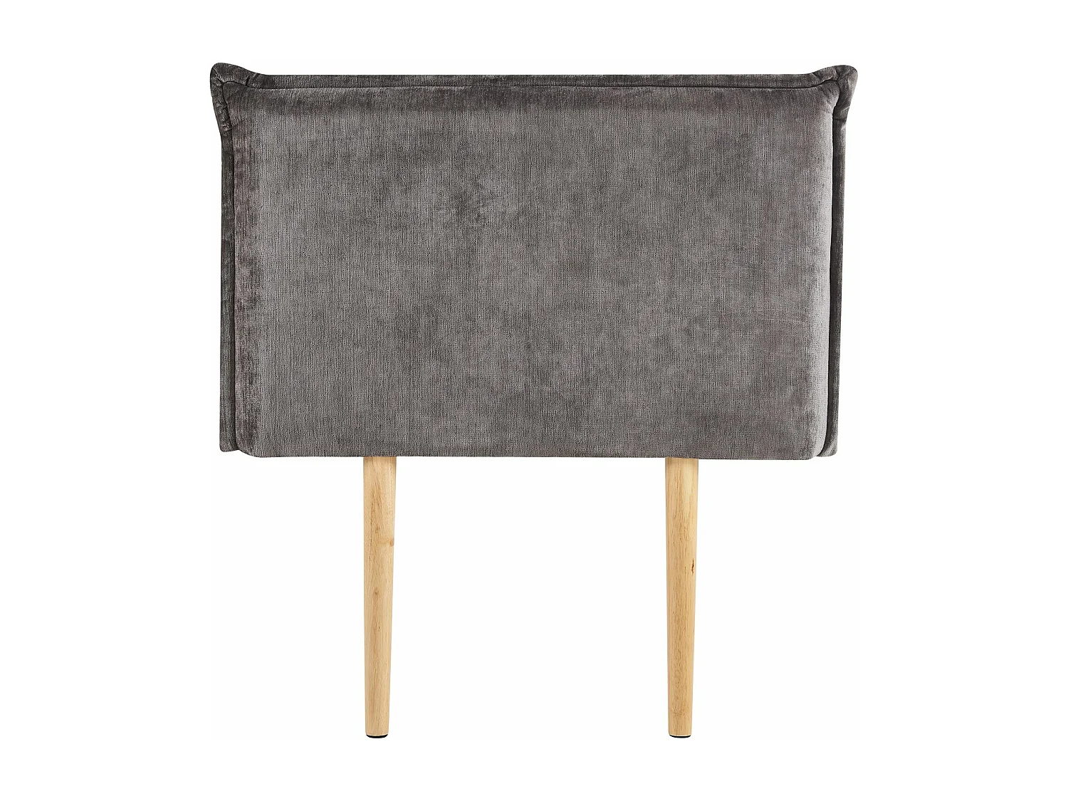 Tête de lit DELMO 90 rembourrée, En tissu polyester pour lit 90 cm, Sur pieds en bois, Gris
