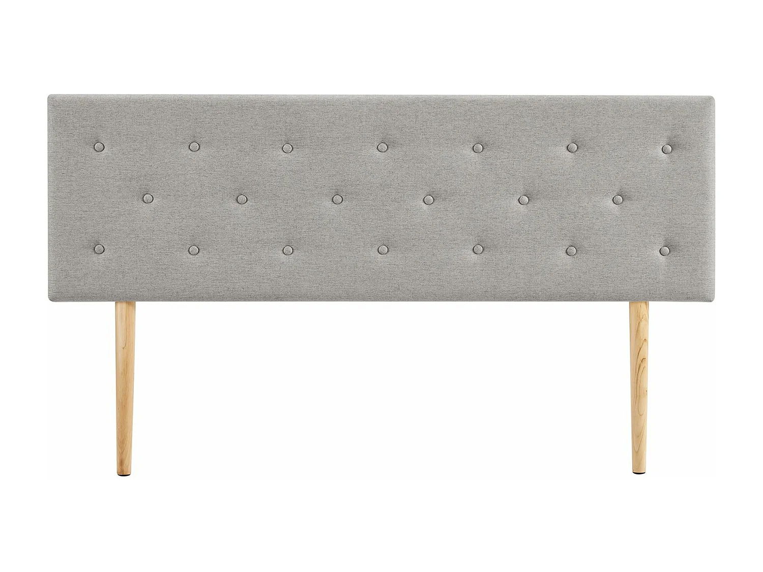 Tête de lit LULINE 160 capitonnée, En tissu rembourré, Pieds en bois, Design élégant, Pour lits 160 cm, Gris