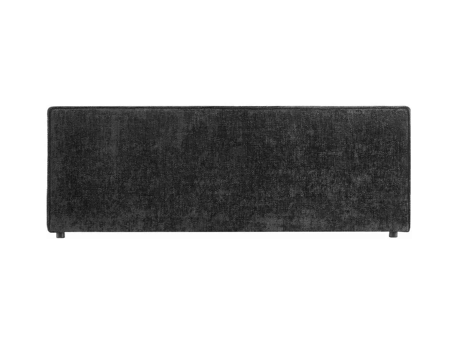 Tête de lit ELOWA 160 rembourrée, En tissu polyester pour lit 160 cm, Sur pieds en plastique, Noir