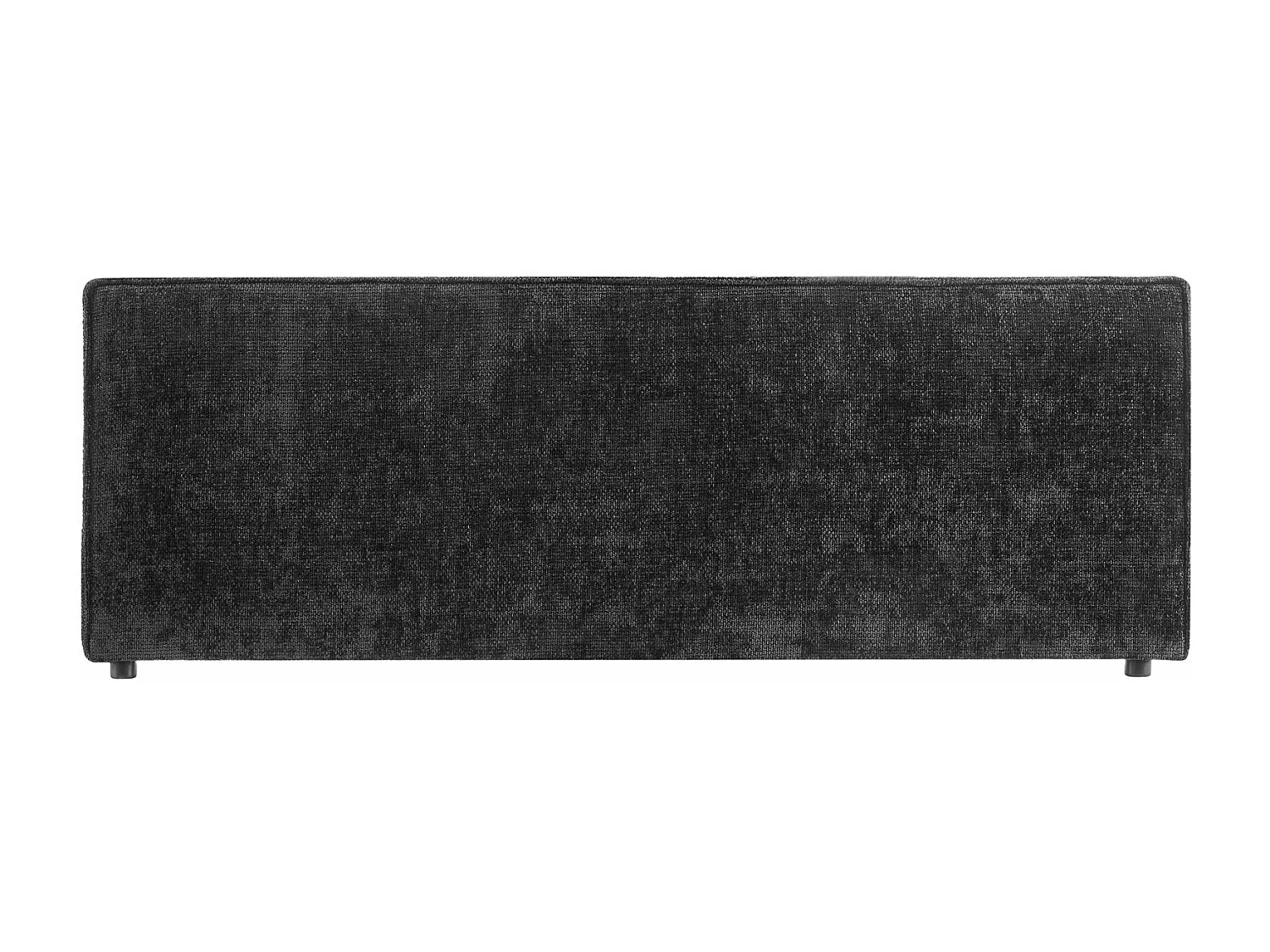 Tête de lit ELOWA 160 rembourrée, En tissu polyester pour lit 160 cm, Sur pieds en plastique, Noir