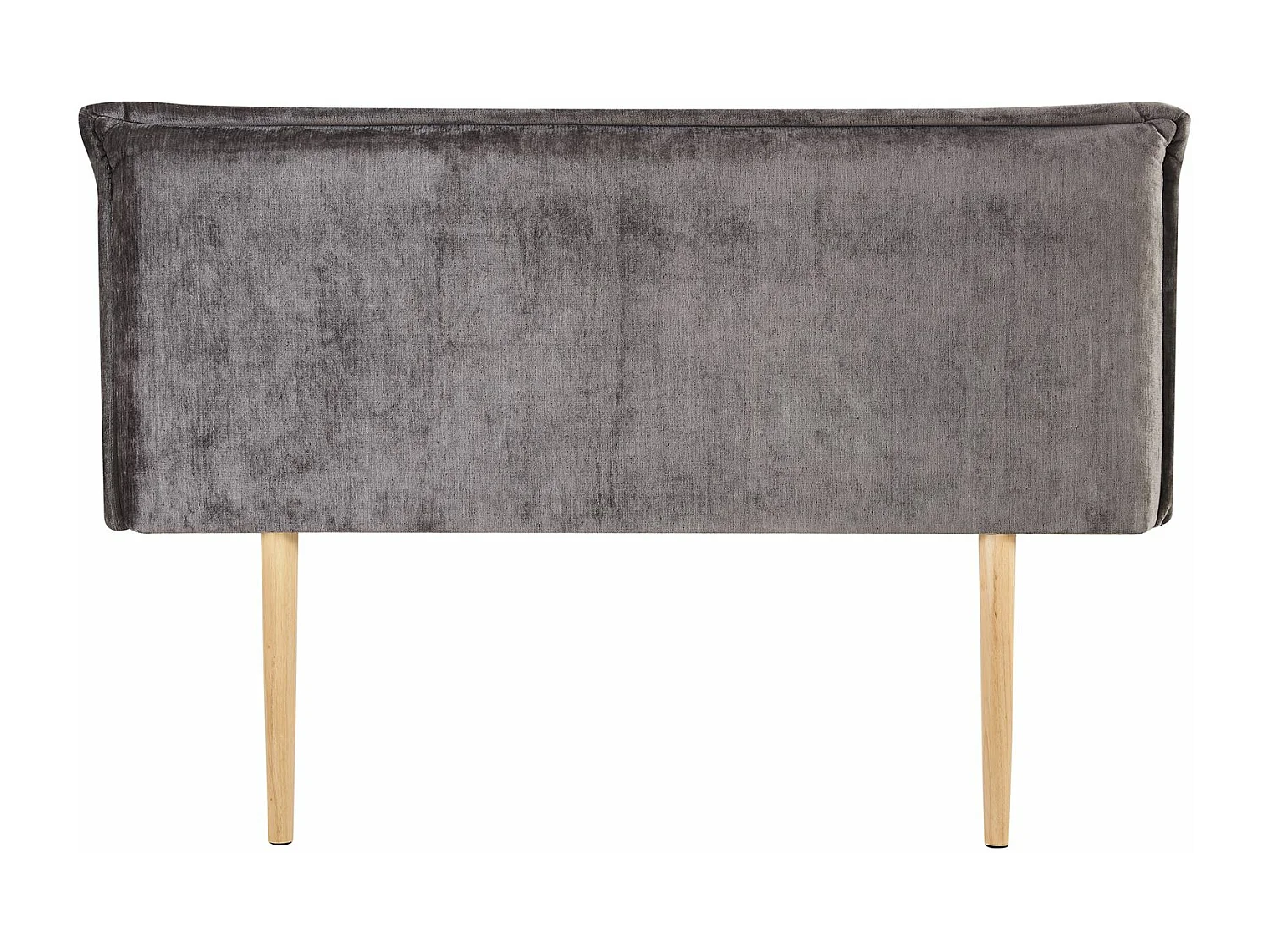 Tête de lit ELORE 140 rembourrée, En tissu polyester pour lit 140 cm, Sur pieds en bois, Gris
