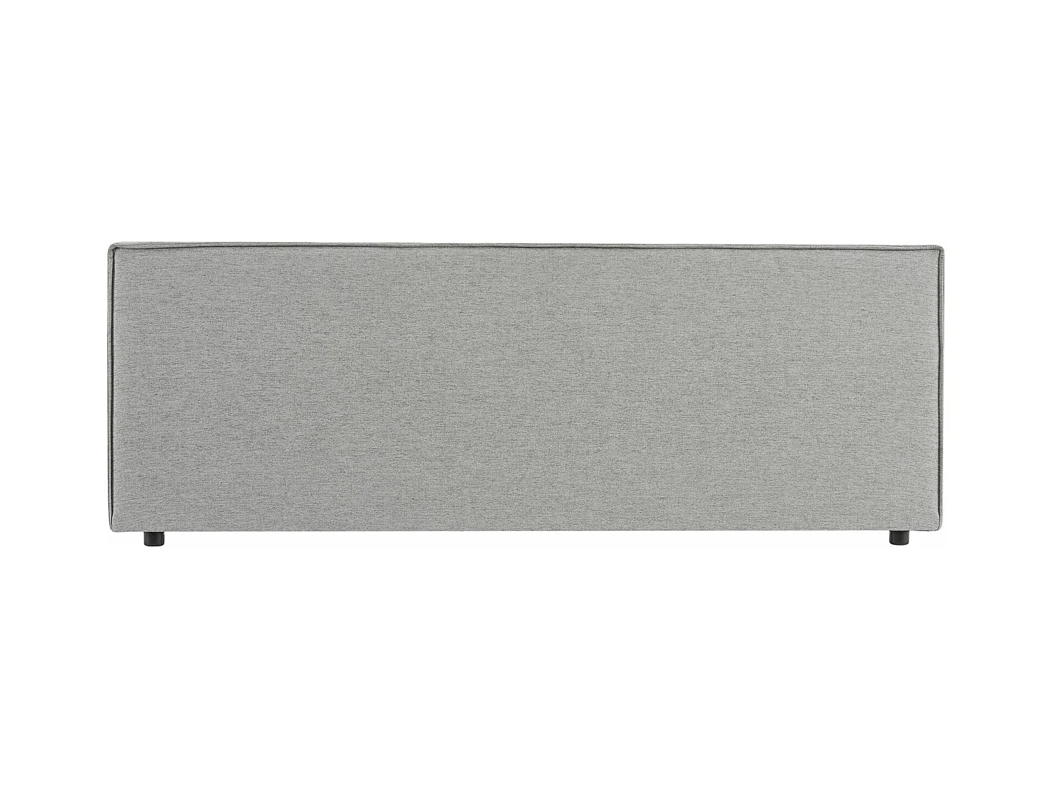 Tête de lit KLAO 160 rembourrée, En tissu polyester pour lit 160 cm, Sur pieds en plastique, Gris
