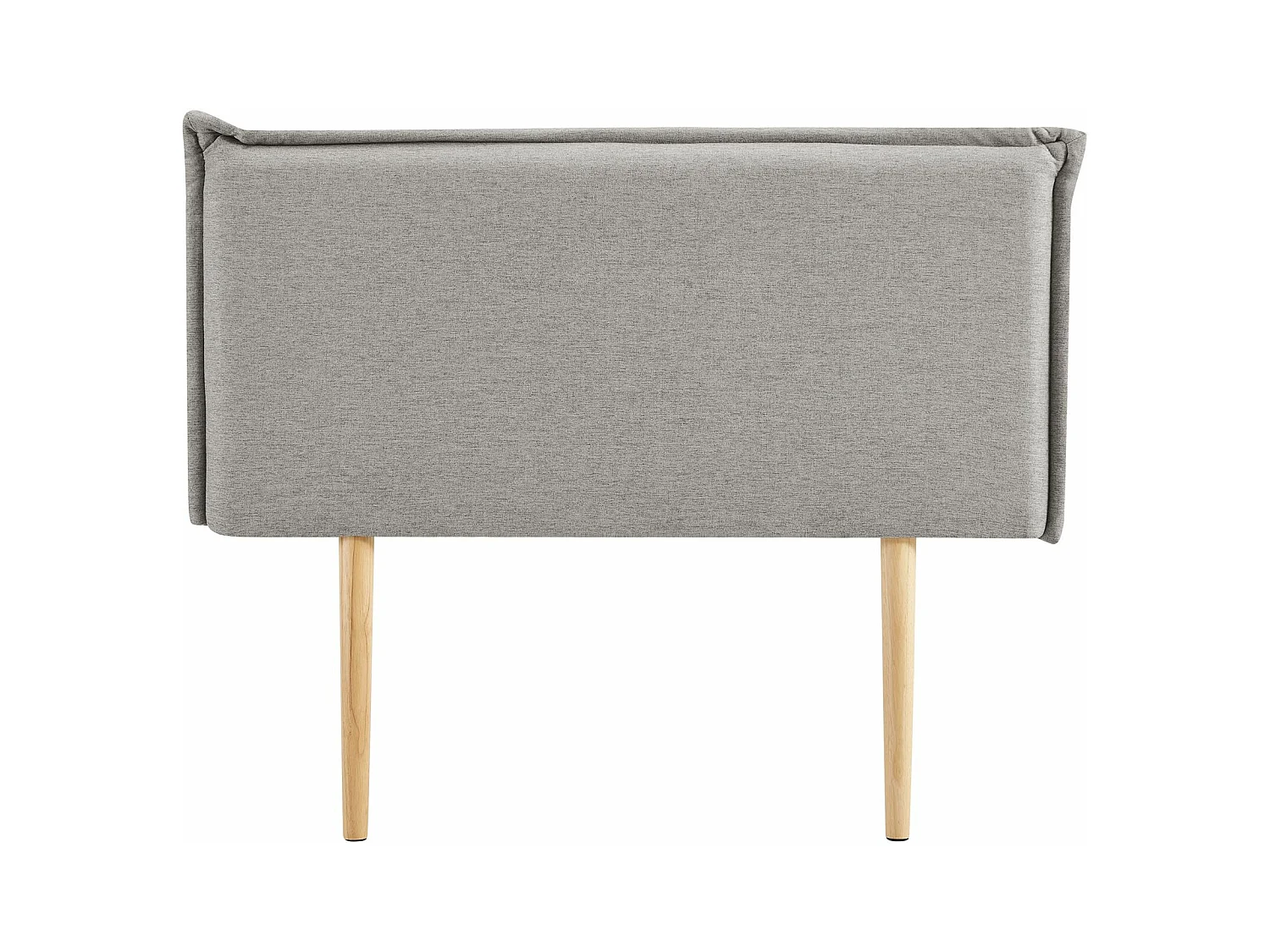 Tête de lit BASOL 120 rembourrée, En tissu polyester pour lit 120 cm, Sur pieds en bois, Gris