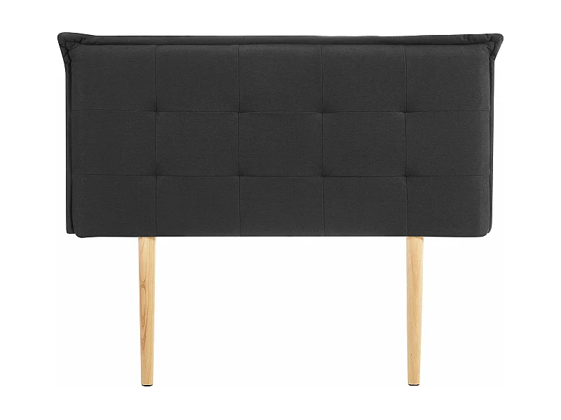 Tête de lit EBEYA 120 capitonnée, En tissu rembourré, Pieds en bois, Design élégant, Pour lits 120 cm, Noir