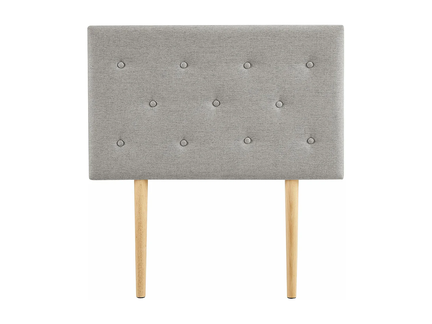 Tête de lit MAVELI 90 capitonnée, En tissu rembourré, Pieds en bois, Design élégant, Pour lits 90 cm, Gris