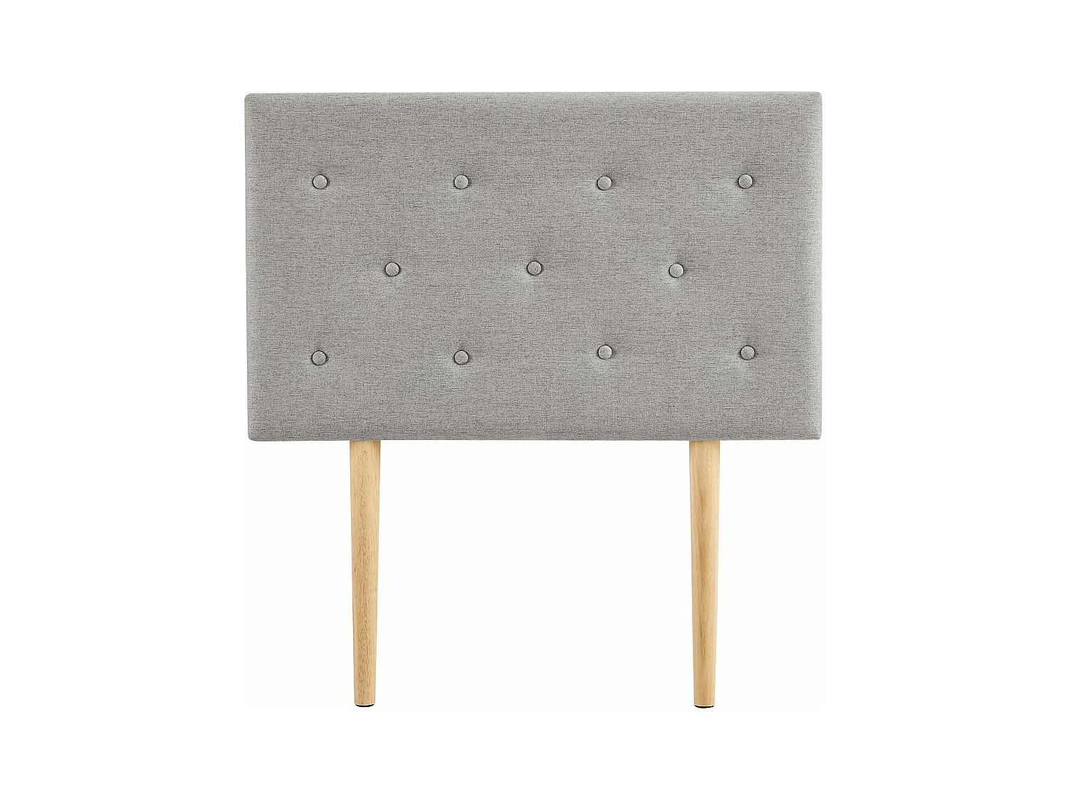 Tête de lit MAVELI 90 capitonnée, En tissu rembourré, Pieds en bois, Design élégant, Pour lits 90 cm, Gris
