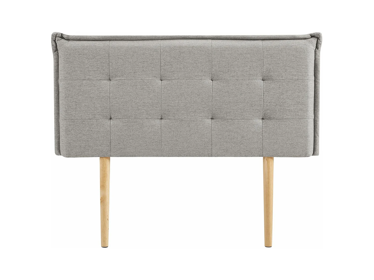 Tête de lit EBEYA 120 capitonnée, En tissu rembourré, Pieds en bois, Design élégant, Pour lits 120 cm, Gris