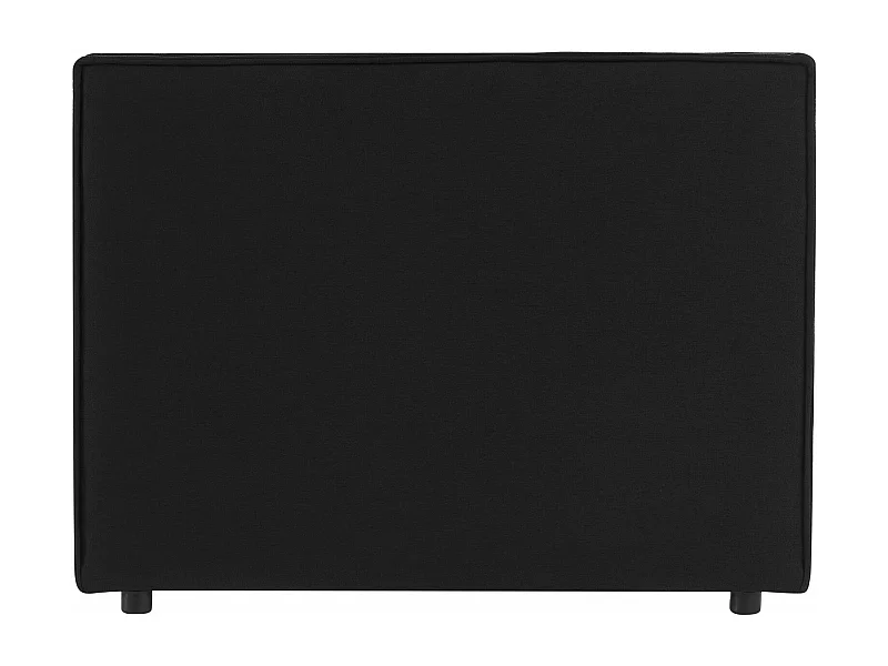 Tête de lit ANISA 90 rembourrée, En tissu polyester pour lit 90 cm, Sur pieds en plastique, Noir