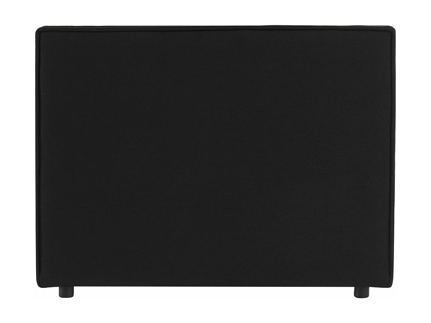 Tête de lit ANISA 90 rembourrée, En tissu polyester pour lit 90 cm, Sur pieds en plastique, Noir