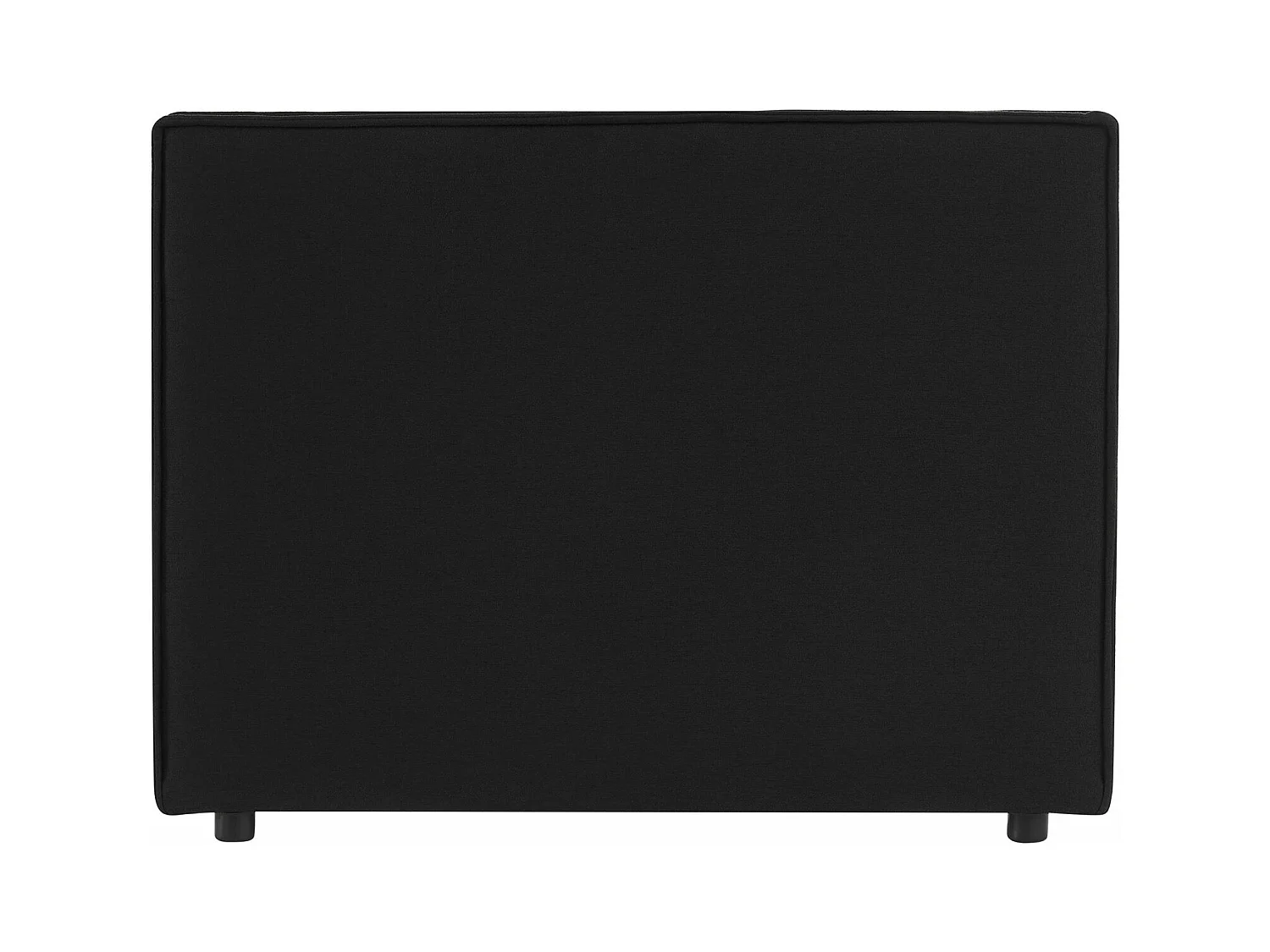 Tête de lit ANISA 90 rembourrée, En tissu polyester pour lit 90 cm, Sur pieds en plastique, Noir