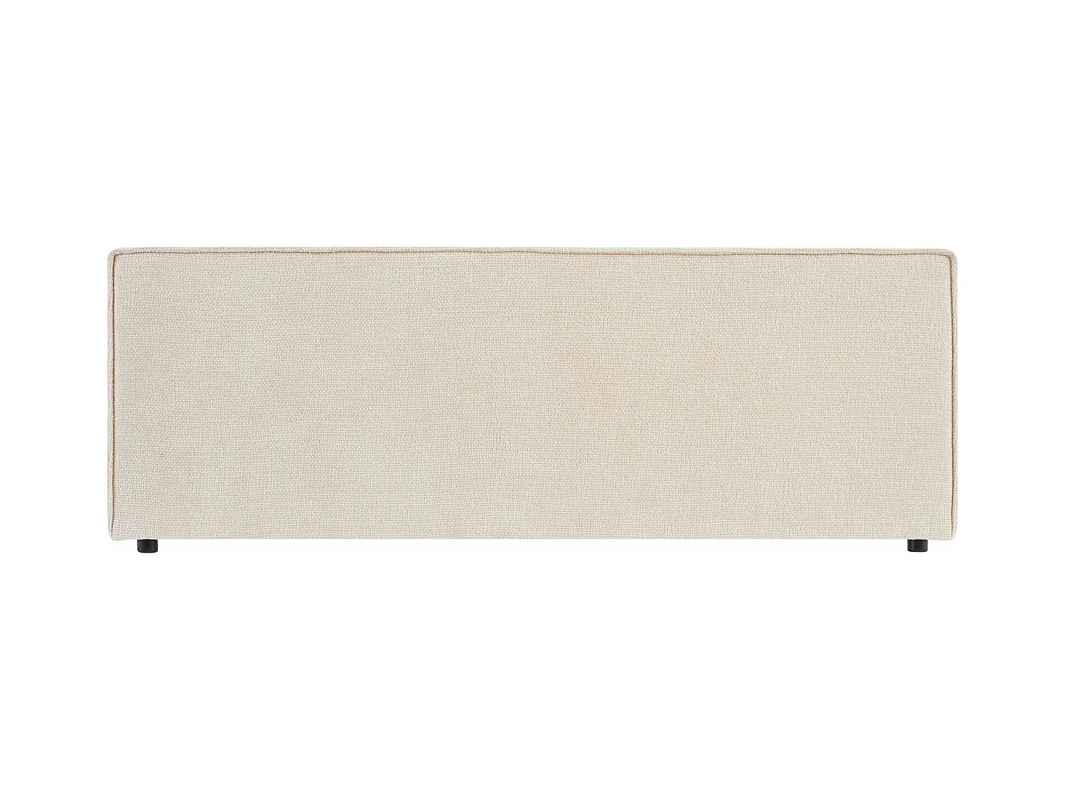 Tête de lit ELOWA 160 rembourrée, En tissu polyester pour lit 160 cm, Sur pieds en plastique, Blanc