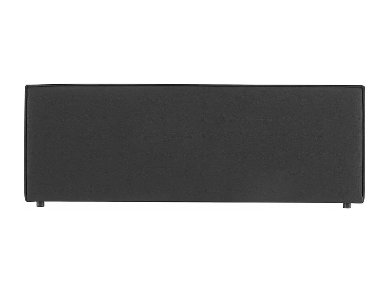 Tête de lit KLAO 160 rembourrée, En tissu polyester pour lit 160 cm, Sur pieds en plastique, Noir