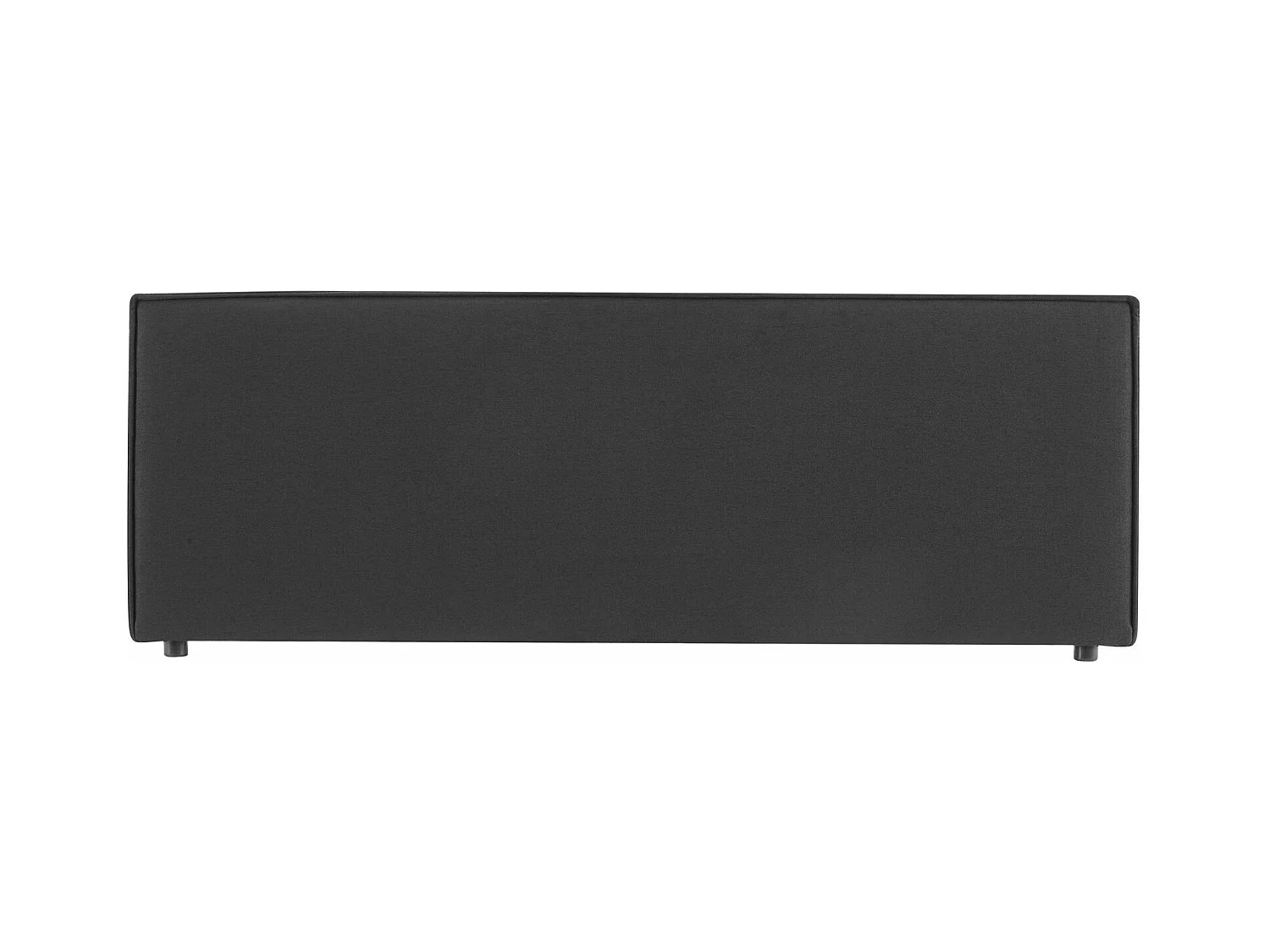 Tête de lit KLAO 160 rembourrée, En tissu polyester pour lit 160 cm, Sur pieds en plastique, Noir