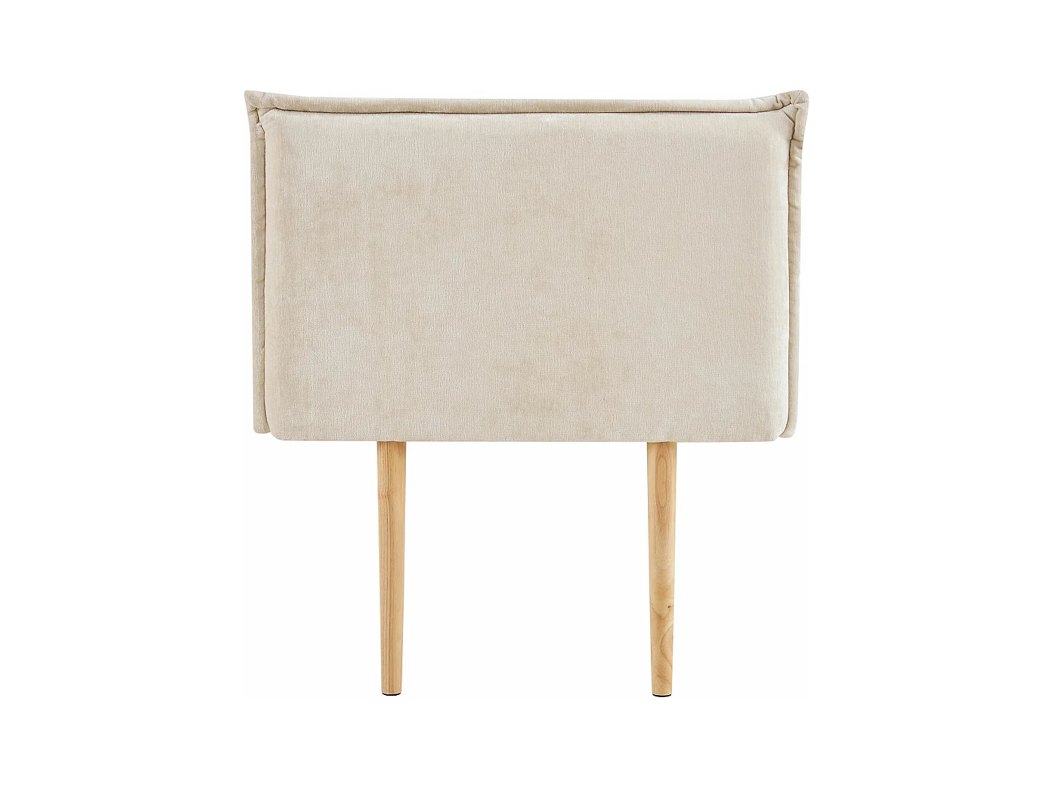 Tête de lit DELMO 90 rembourrée, En tissu polyester pour lit 90 cm, Sur pieds en bois, Blanc crème