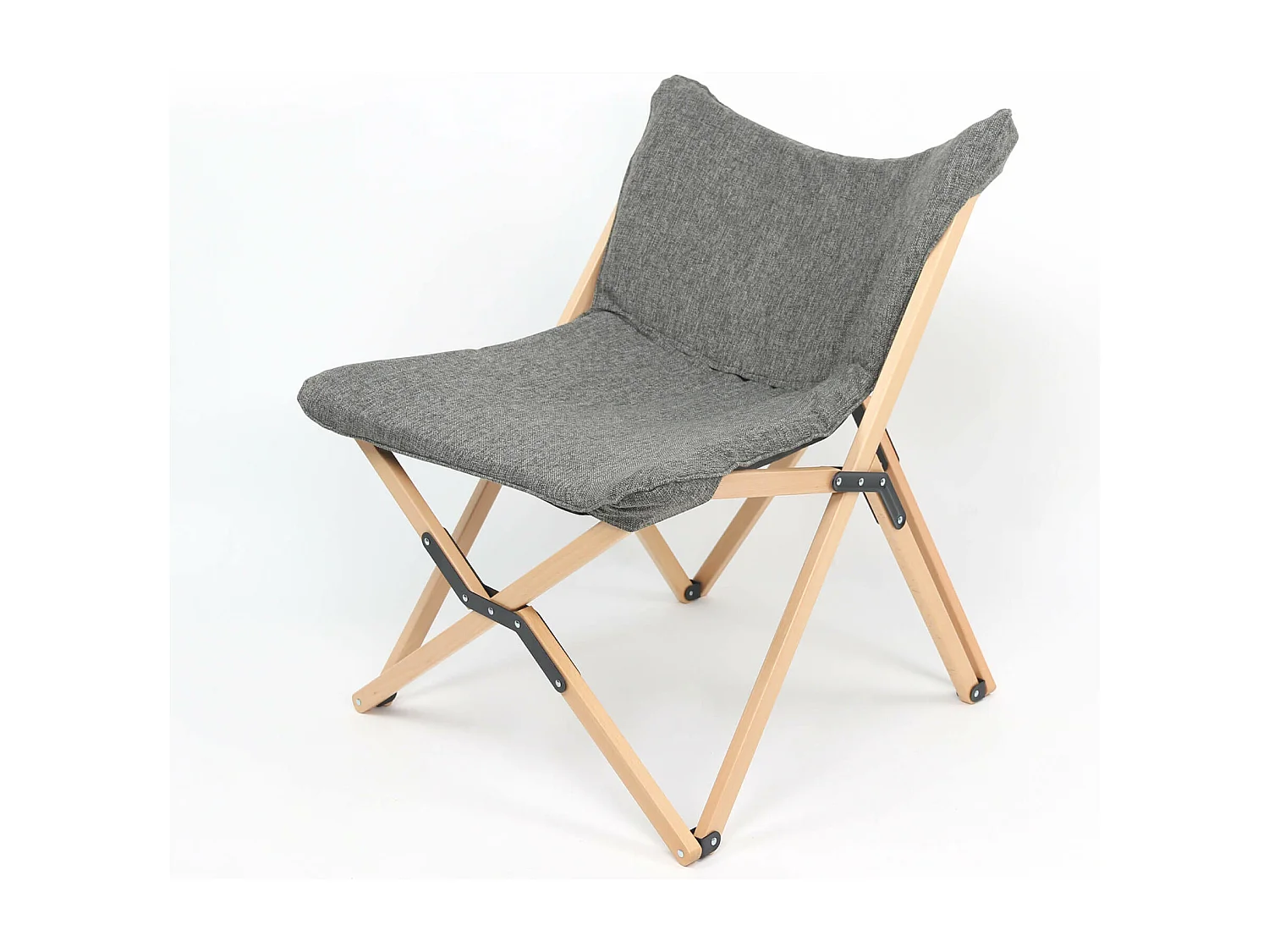 Chaise de Réalisateur Rebecca Mobili Bosso 84x69x74 Bois Polyester Marron Gris