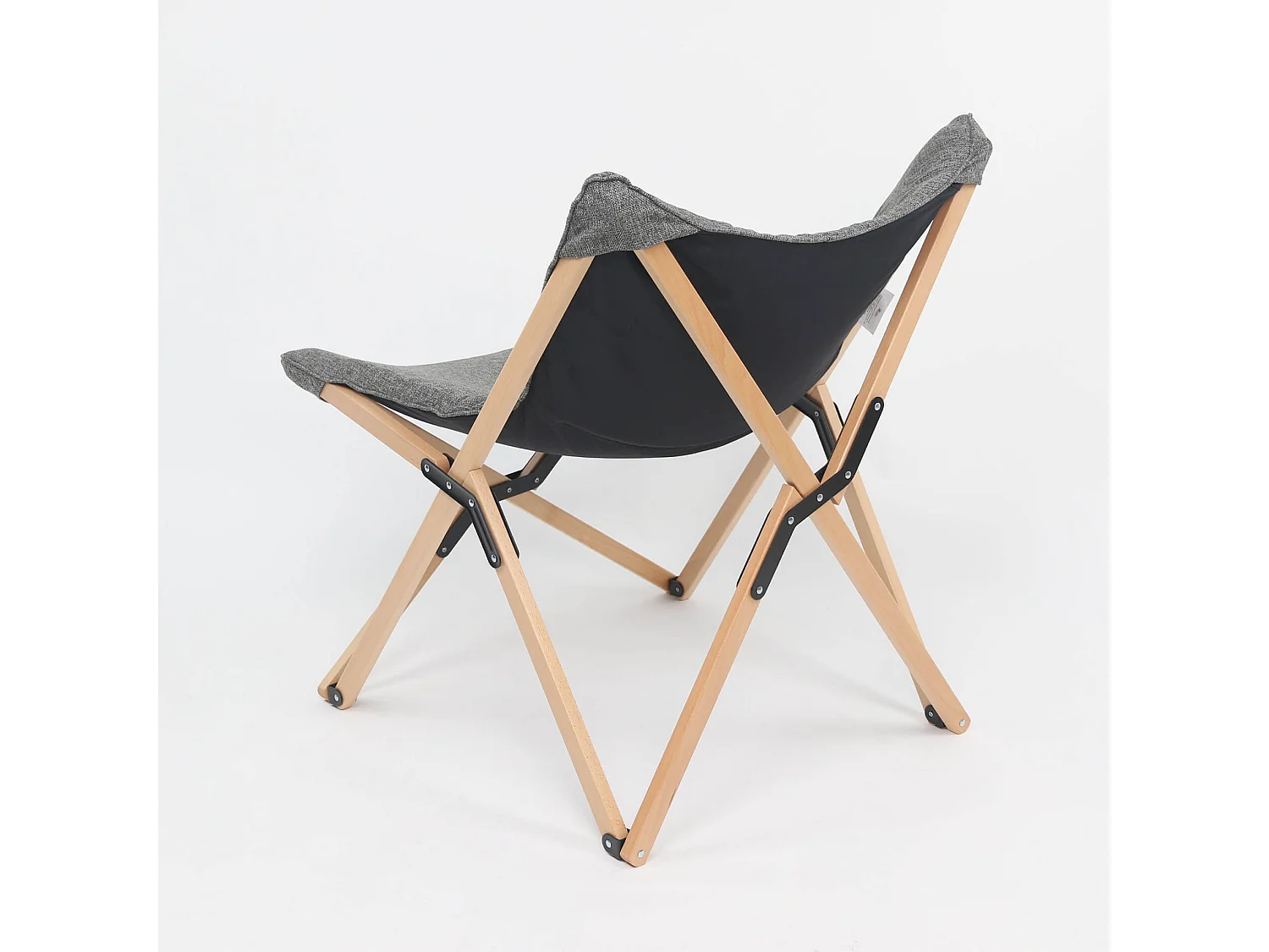 Chaise de Réalisateur Rebecca Mobili Bosso 84x69x74 Bois Polyester Marron Gris