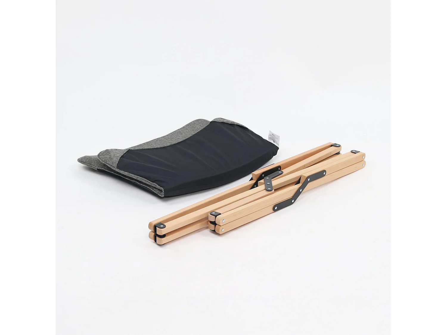 Chaise de Réalisateur Rebecca Mobili Bosso 84x69x74 Bois Polyester Marron Gris