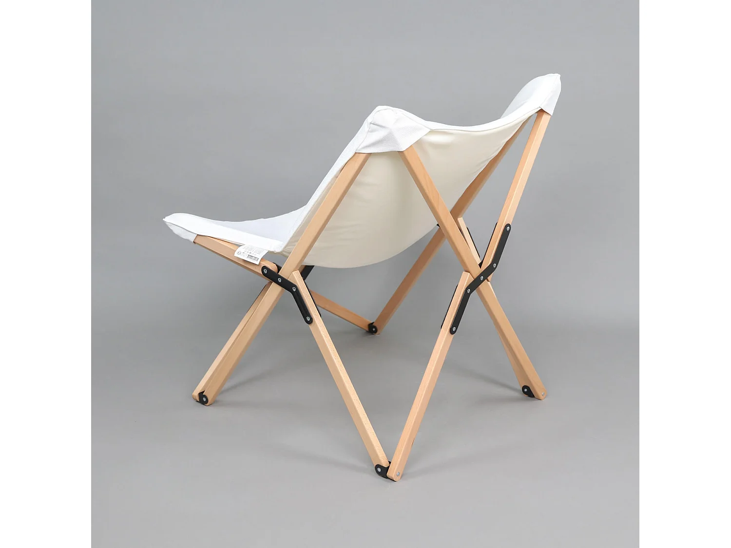 Silla de Director Rebecca Mobili Mukwa 84x69x74 Madera Poliéster Marrón Blanco