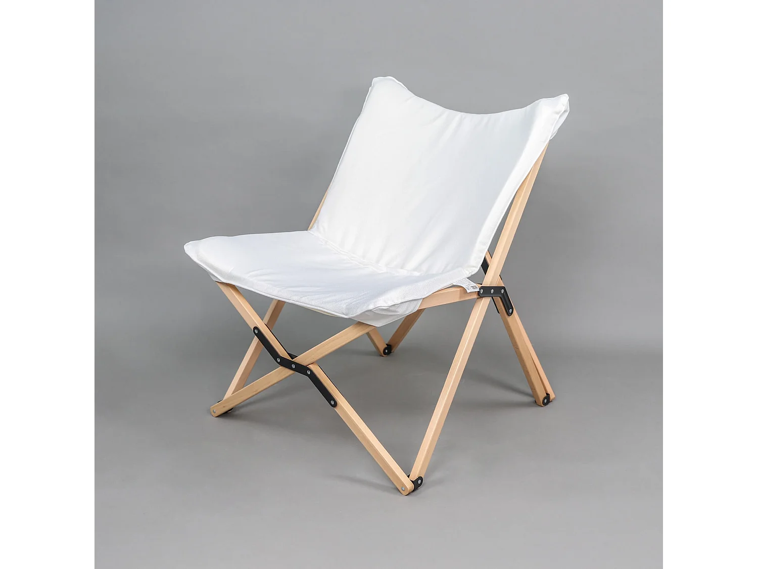 Sedia da Regista Rebecca Mobili Mukwa 84x69x74 Legno Poliestere Marrone Bianco