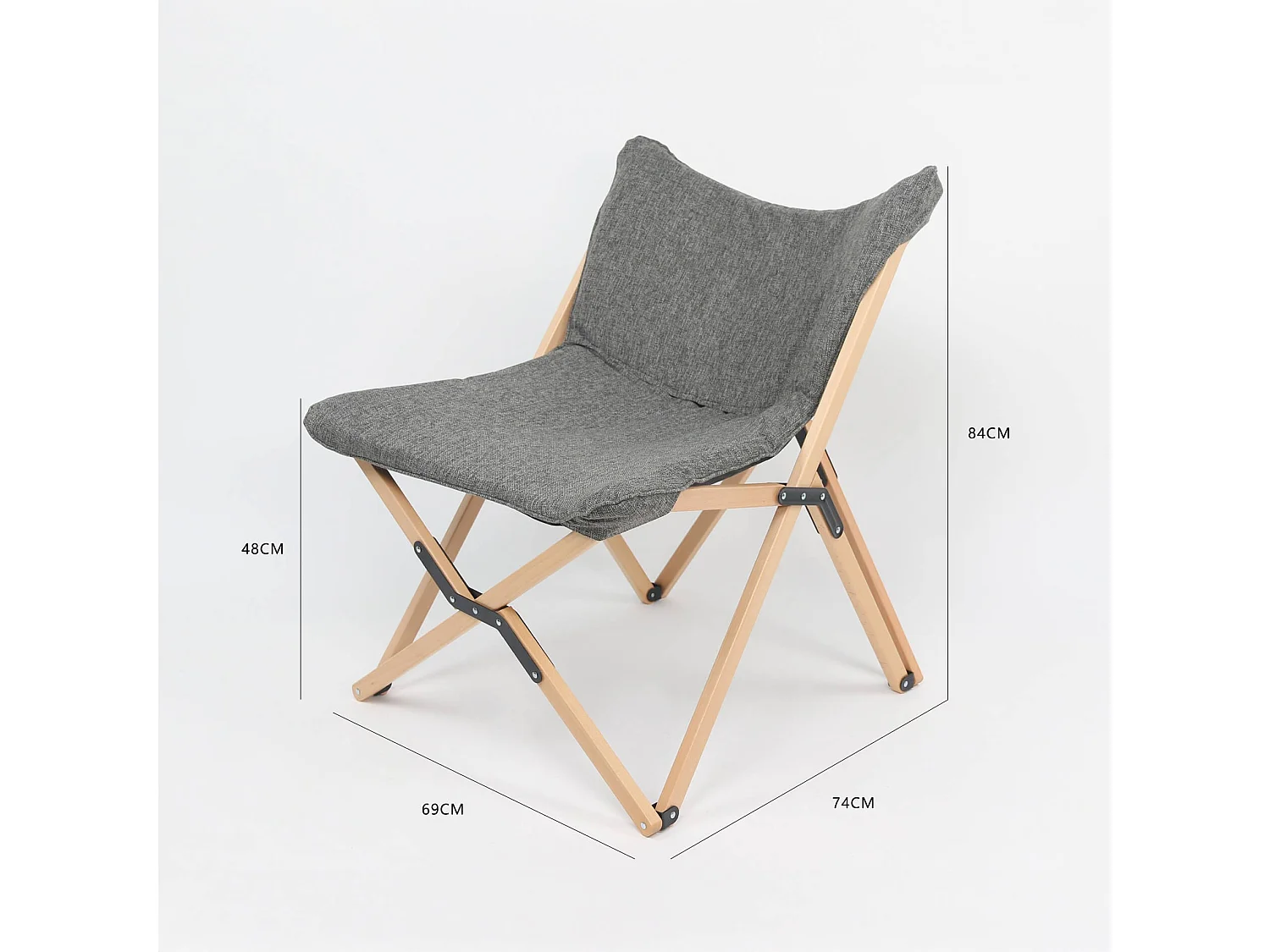 Sedia da Regista Rebecca Mobili Mukwa 84x69x74 Legno Poliestere Marrone Bianco