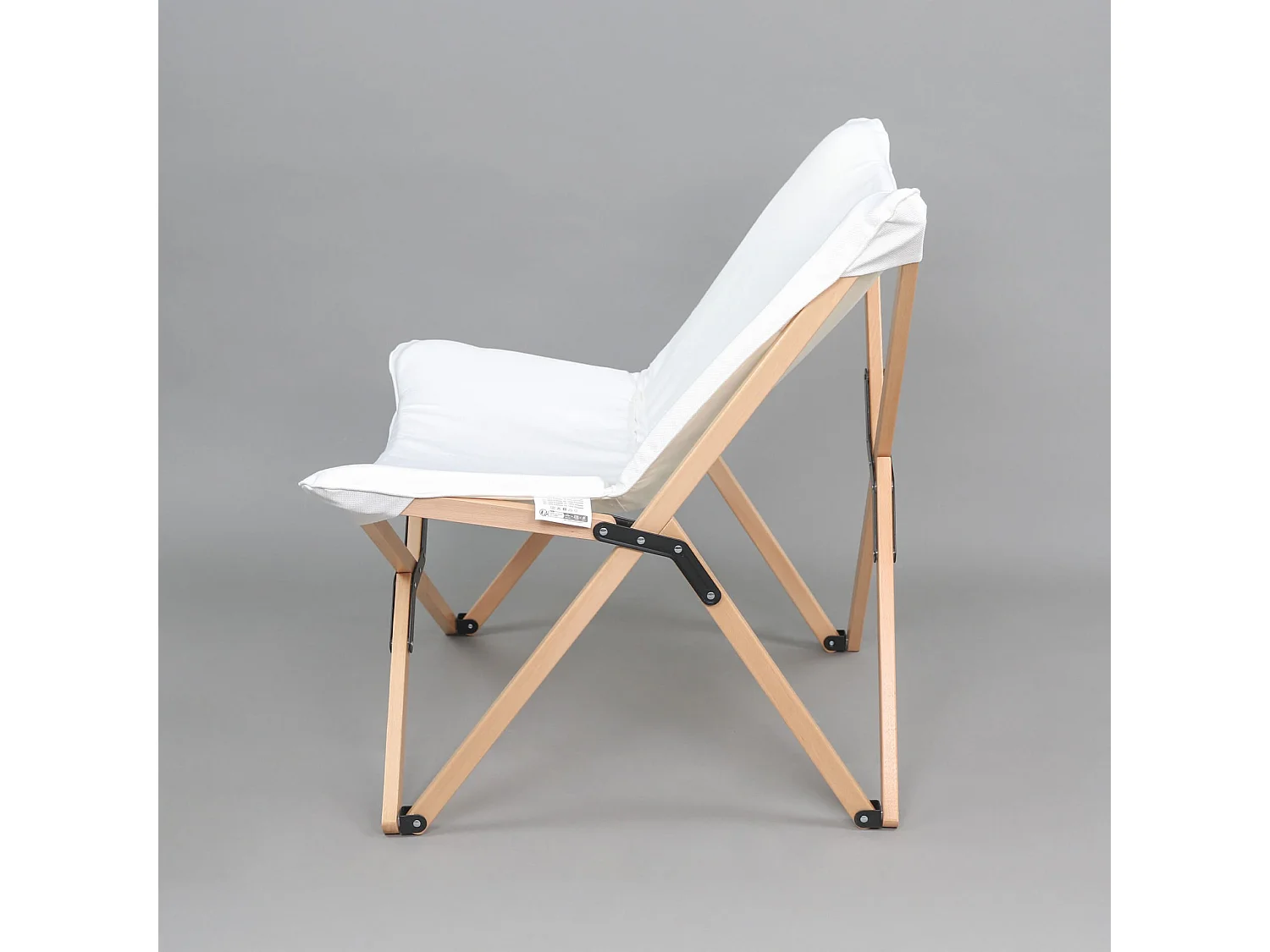 Chaise de Réalisateur Rebecca Mobili Mukwa 84x69x74 Bois Polyester Marron Blanc