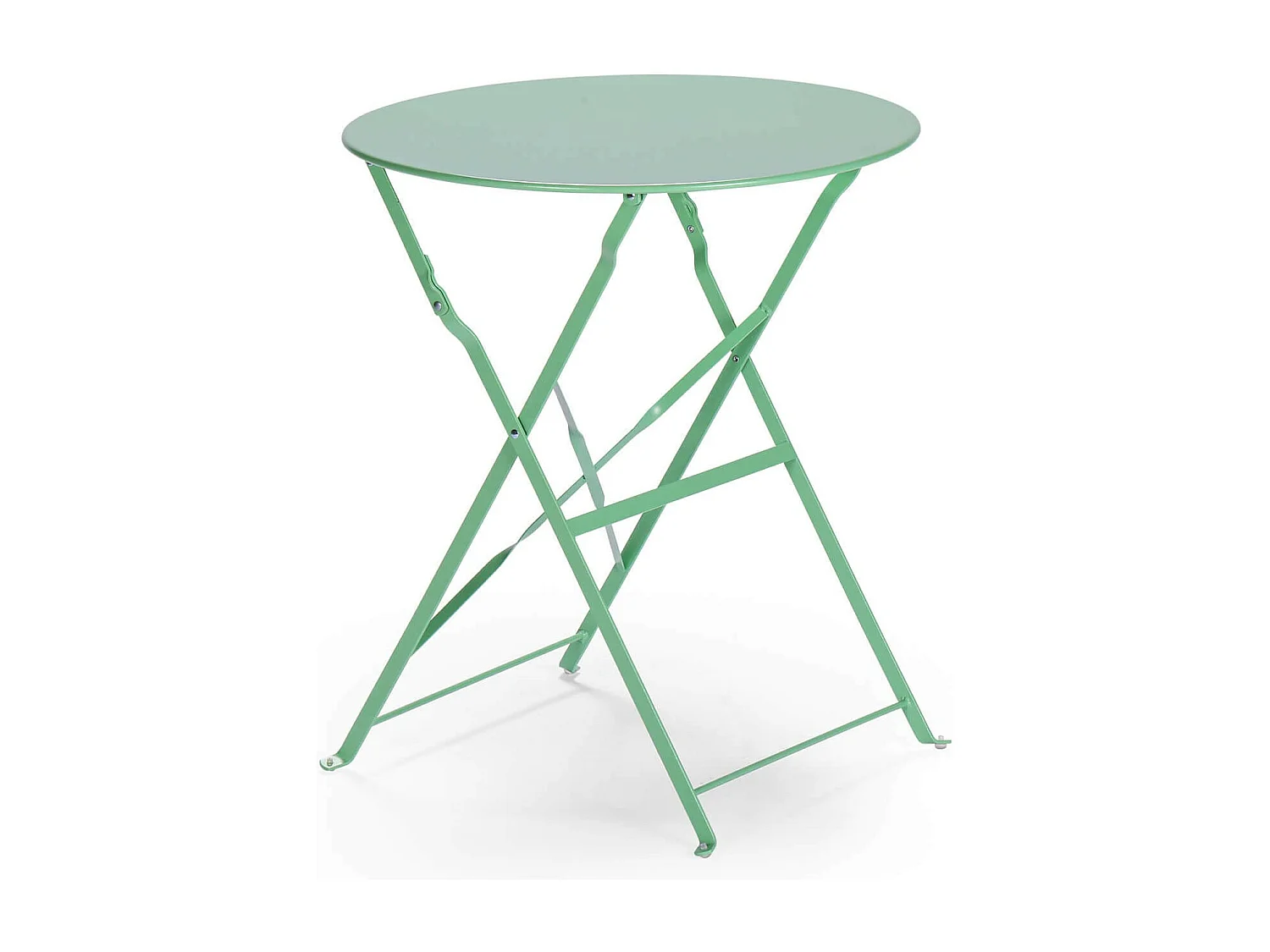 Mesa Redonda com Cadeiras Rebecca Mobili Daflah 71x60x60 Aço Verde Moderno SET 3 pçs