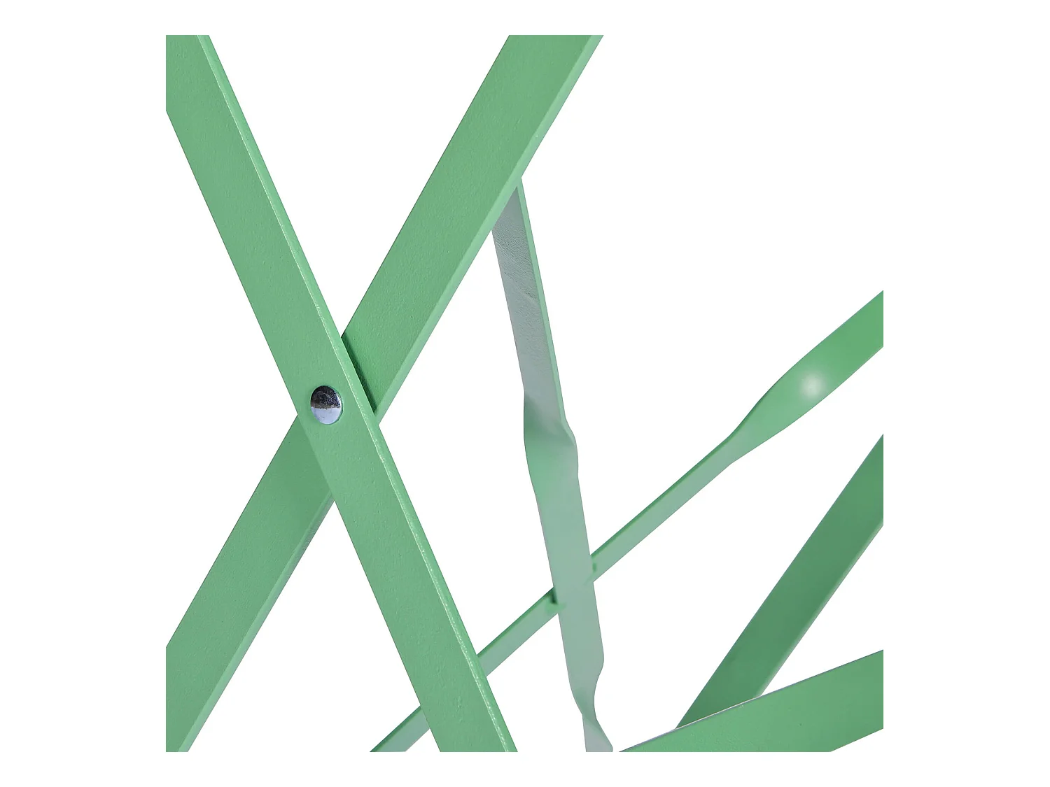 Tavolino Tondo con Sedie Rebecca Mobili Daflah 71x60x60 Acciaio Verde Moderno SET 3 pz