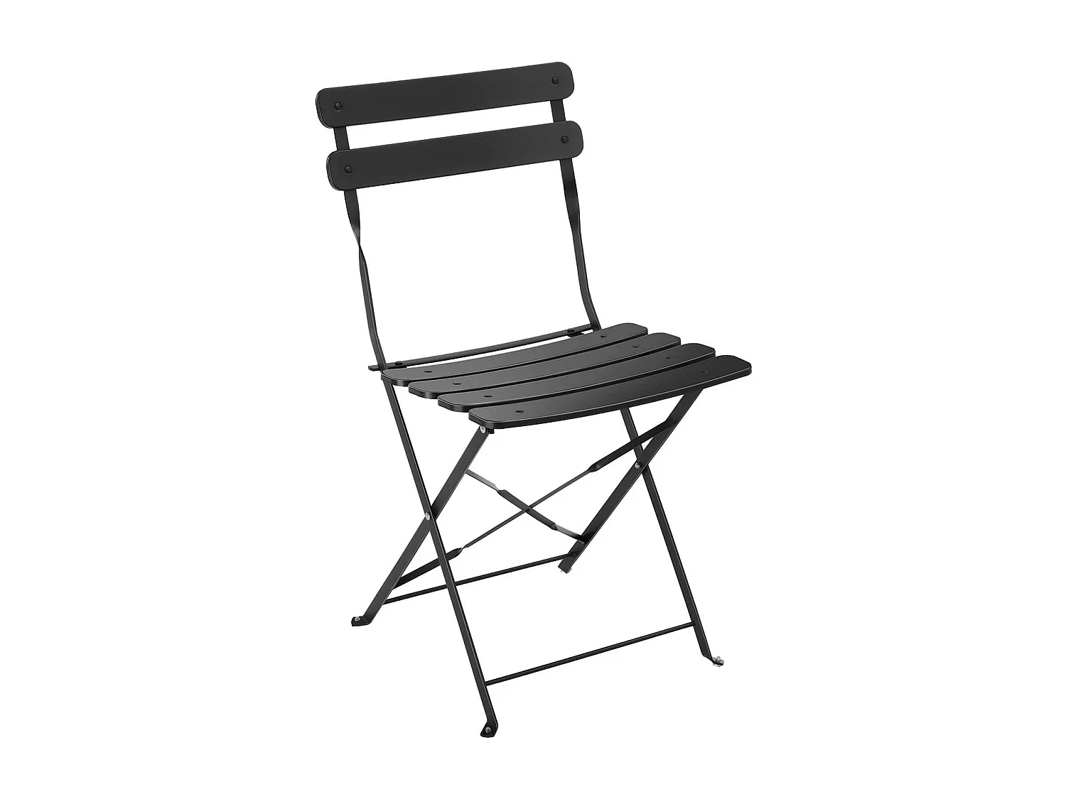 Tavolino Tondo con Sedie Rebecca Mobili Pequi 71x60x60 Acciaio Nero Moderno SET 3 pz