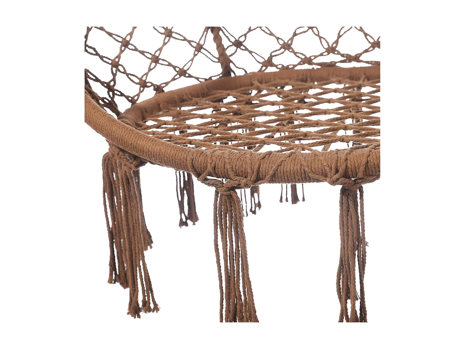 Silla Colgante Rebecca Mobili Astelia 120x80x60 Polialgodón Acero Marrón Boho