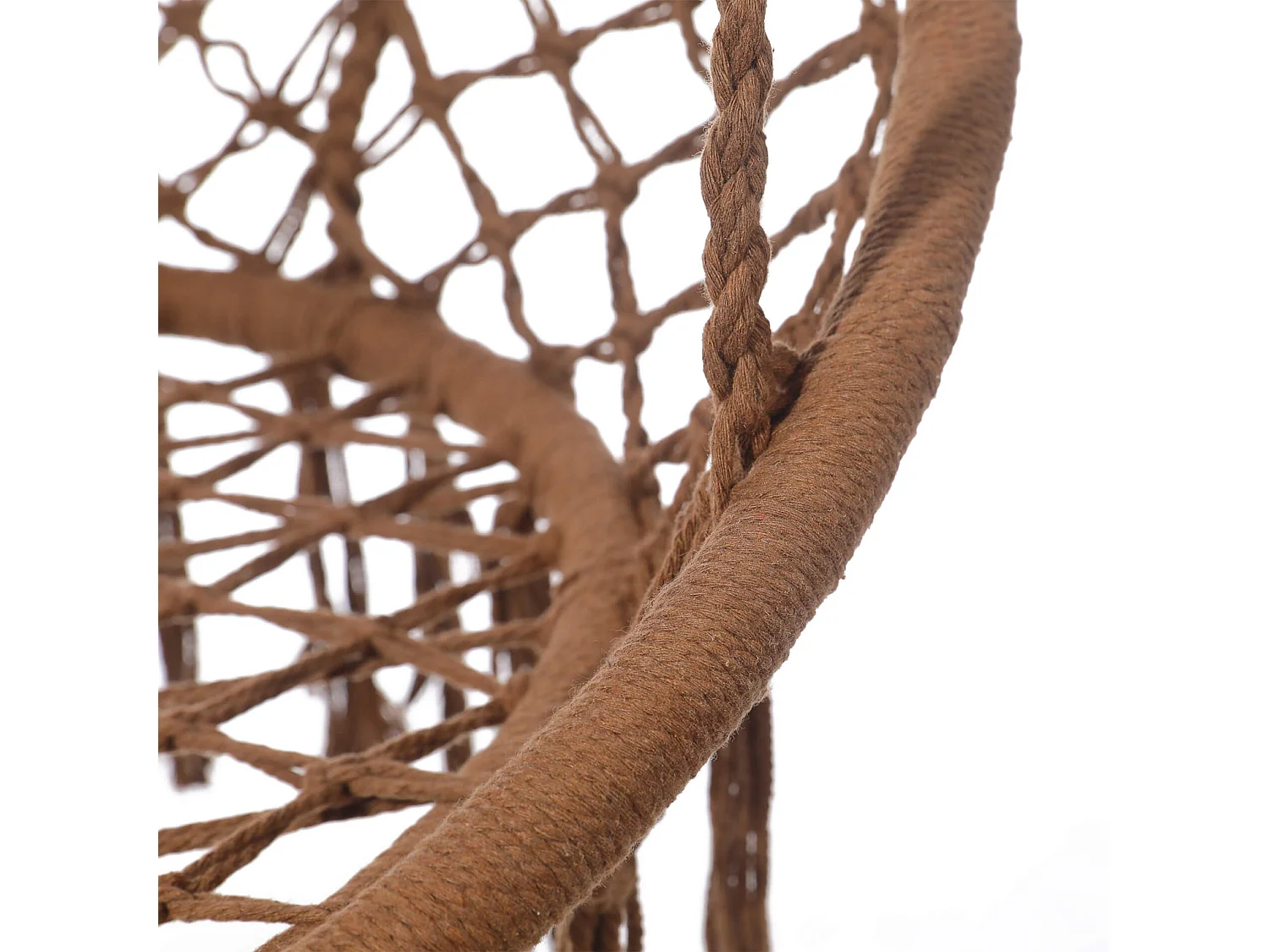 Fauteuil Suspendu Rebecca Mobili Astelia 120x80x60 Polycoton Acier Marron Boho