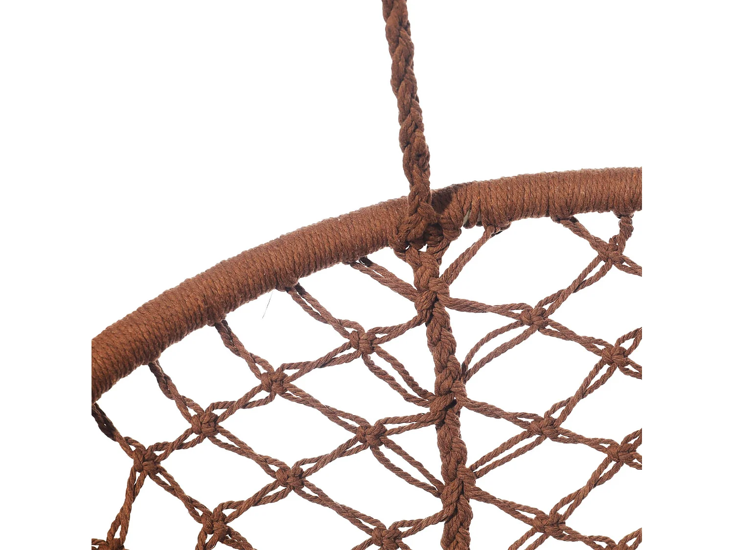 Silla Colgante Rebecca Mobili Hesperis 150x130x70 Polialgodón Acero Marrón Boho