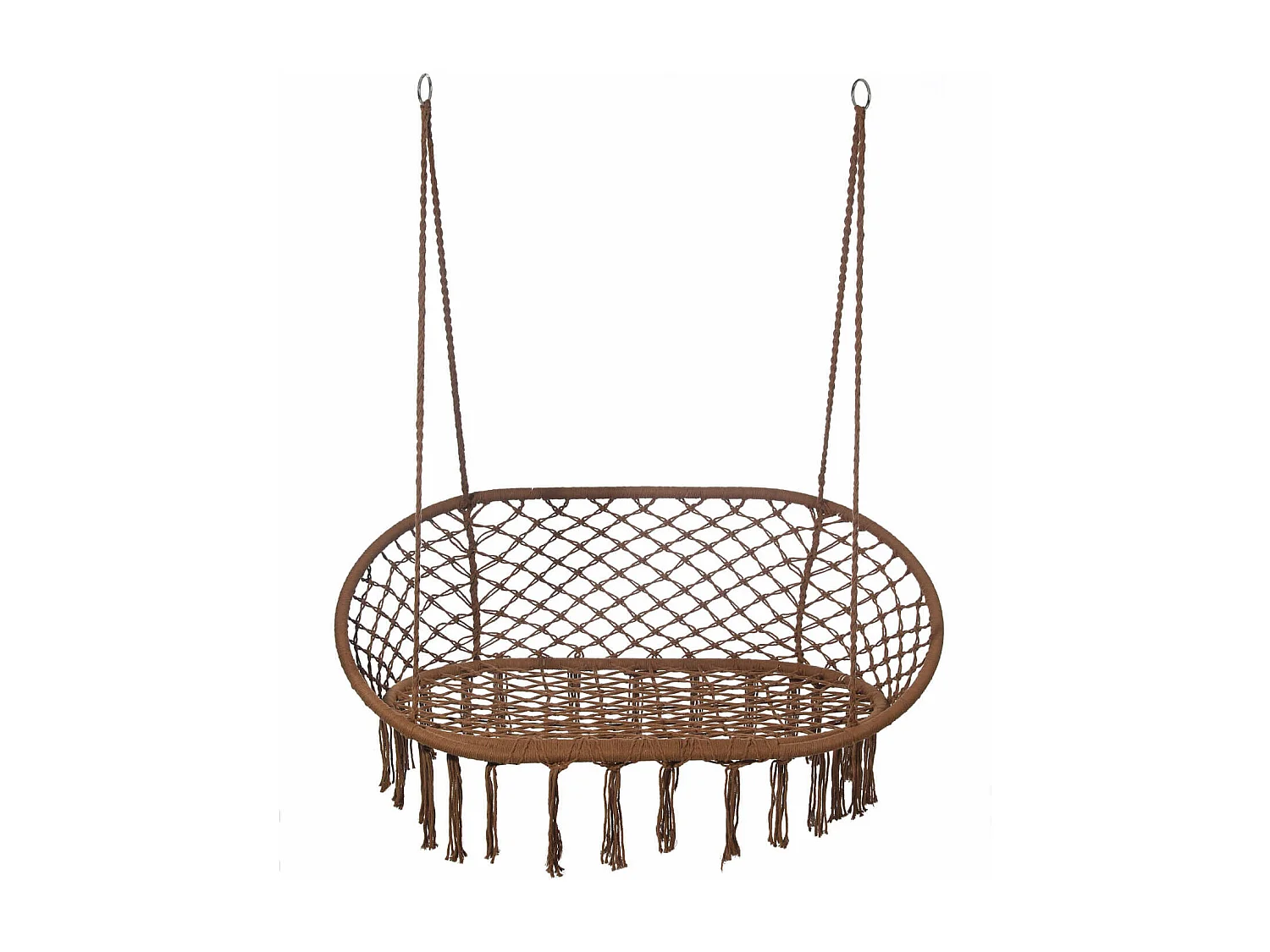 Fauteuil Suspendu Rebecca Mobili Hesperis 150x130x70 Polycoton Acier Marron Boho