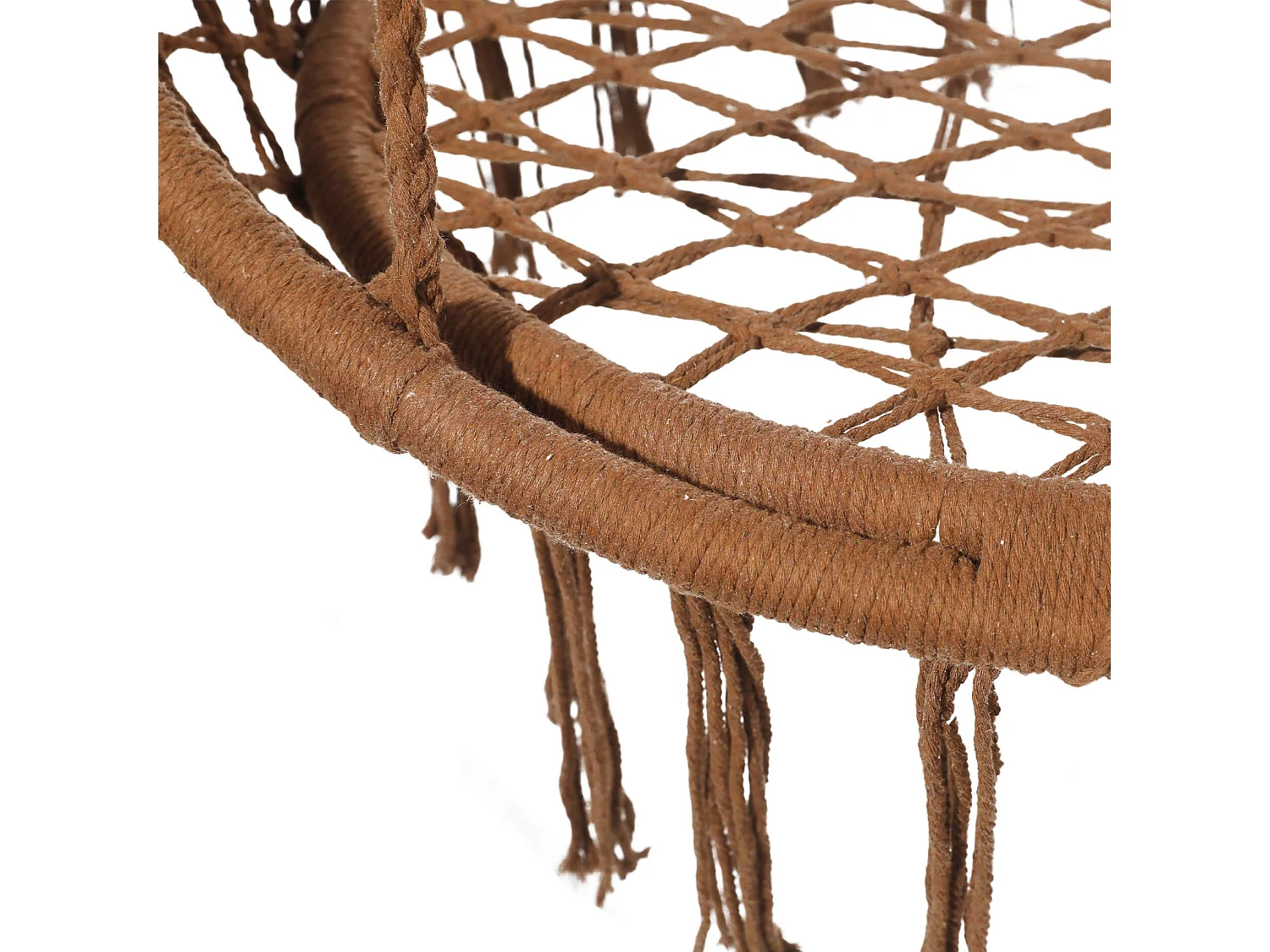 Fauteuil Suspendu Rebecca Mobili Hesperis 150x130x70 Polycoton Acier Marron Boho