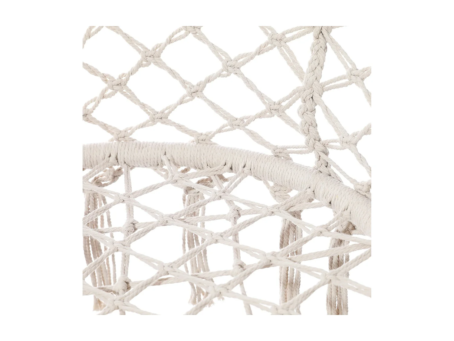 Fauteuil Suspendu Rebecca Mobili Kadyos 120x80x60 Polycoton Acier Blanc Crème Boho