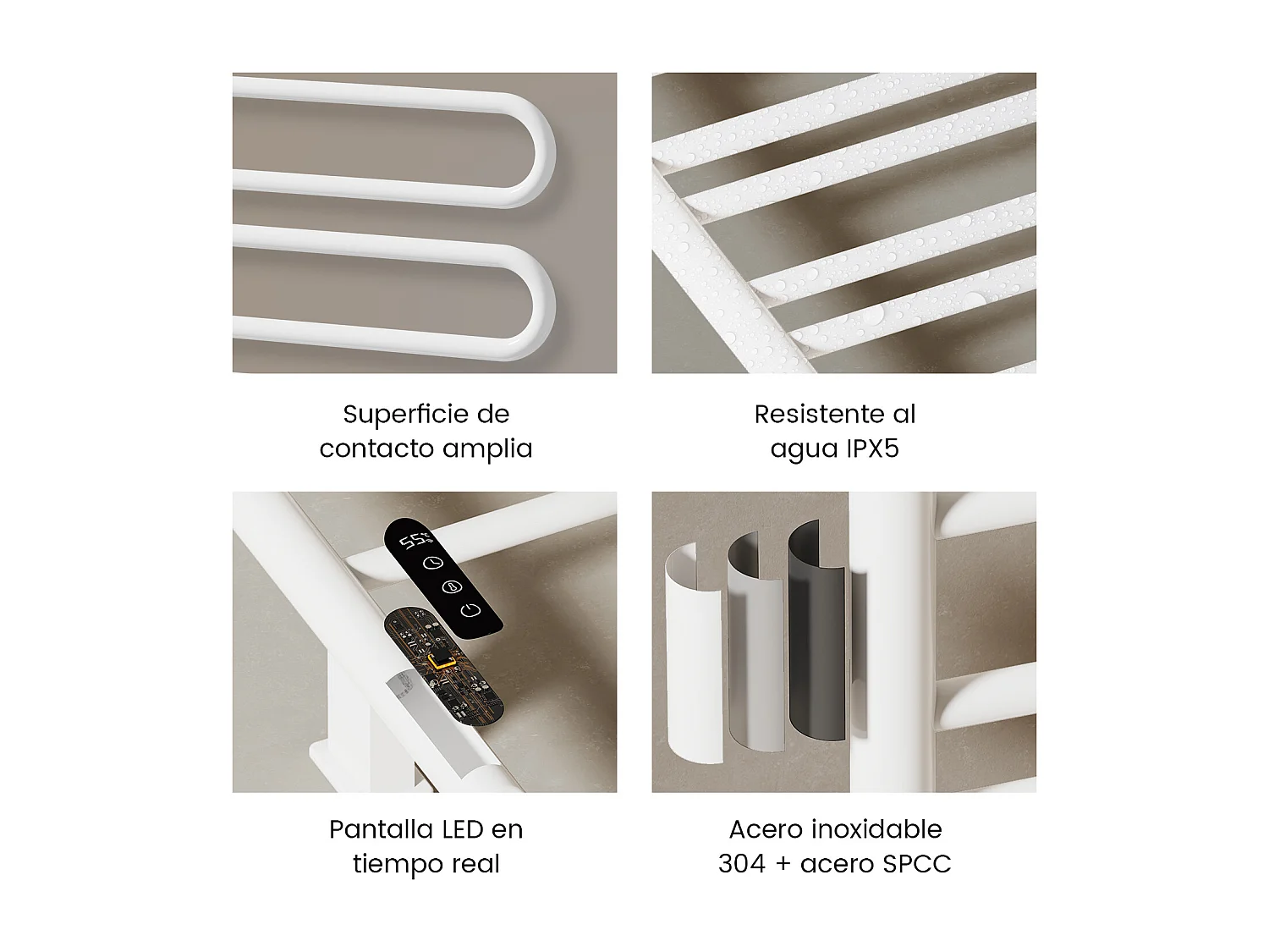 EMKE Chauffe-serviettes Électrique 78×43cm, Thermostat Intelligent WiFi, Radiateur Électrique pour Salle de Bain, Chauffe-serviettes Électrique, Blanc