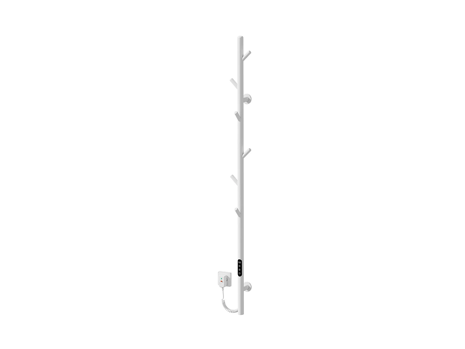 EMKE Chauffe-serviettes Électrique, thermostat intelligent WiFi, sèche-serviettes électrique, barre unique, 150 cm de hauteur, Blanc