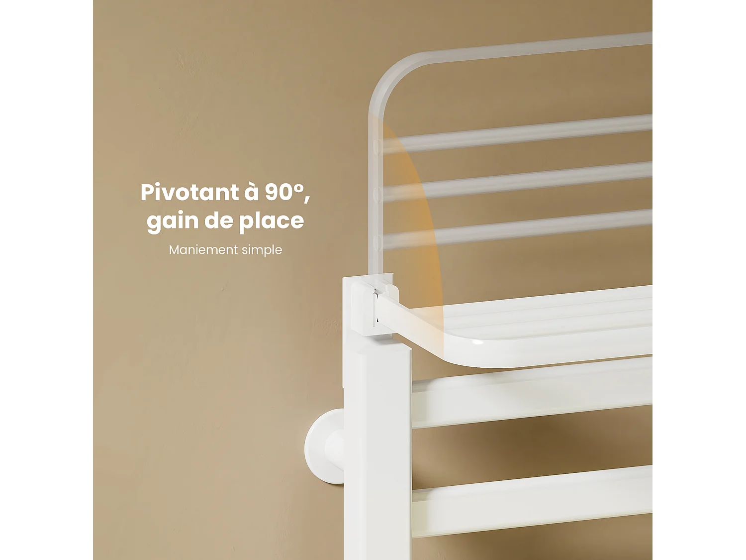 EMKE Chauffe-serviettes Électrique 50×50cm, Thermostat Intelligent WiFi, Radiateur de Salle de Bain Électrique, Chauffe-serviettes Électrique, Blanc