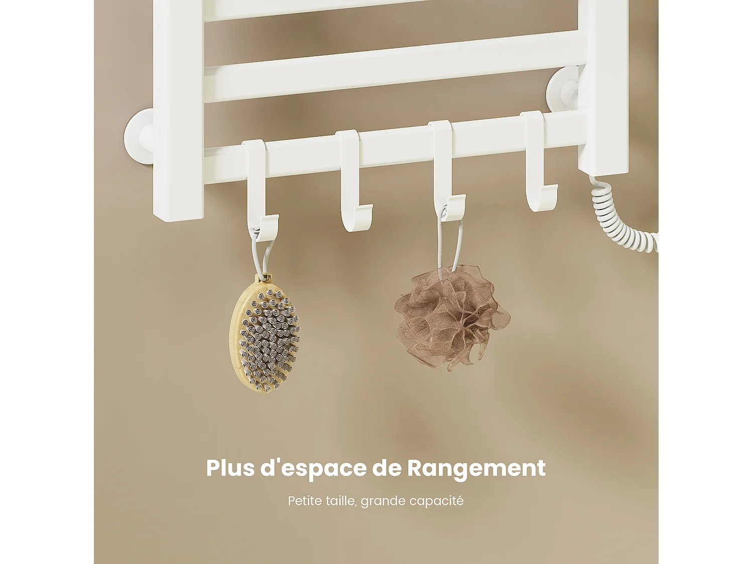 EMKE Chauffe-serviettes Électrique 50×50cm, Thermostat Intelligent WiFi, Radiateur de Salle de Bain Électrique, Chauffe-serviettes Électrique, Blanc