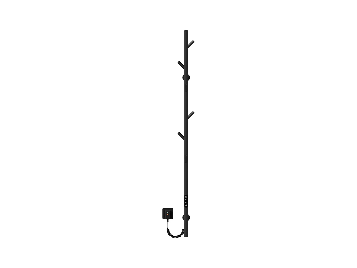 EMKE Chauffe-serviettes Électrique, thermostat intelligent WiFi, sèche-serviettes électrique, barre unique, 150 cm de hauteur, Noir