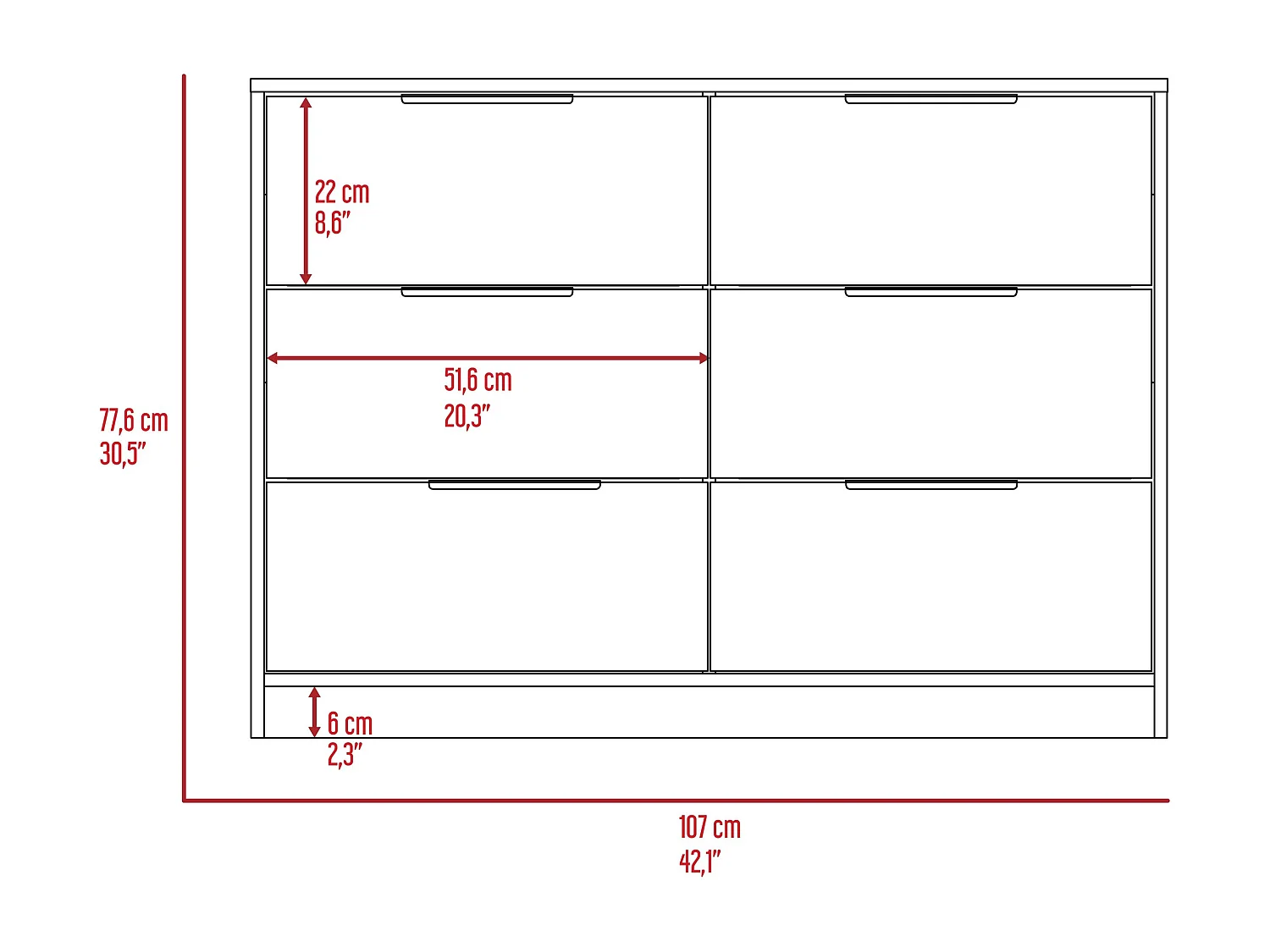 Mesita de noche Otom en melamina con 1 estante y un cajon de riel metalico , marron , 63 cm  X 40 cm  X 35 cm