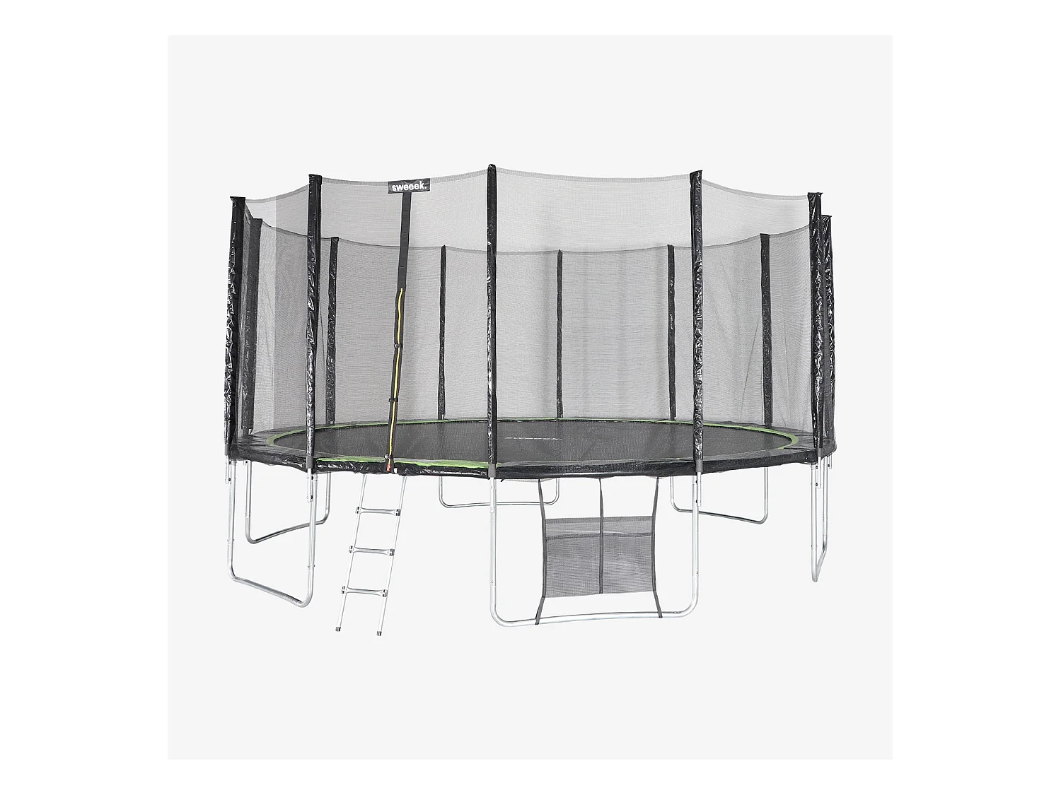 Cama elástica con pack de accesorios, 490cm verde