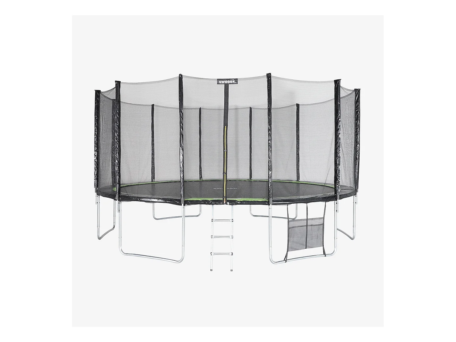 Cama elástica con pack de accesorios, 490cm verde