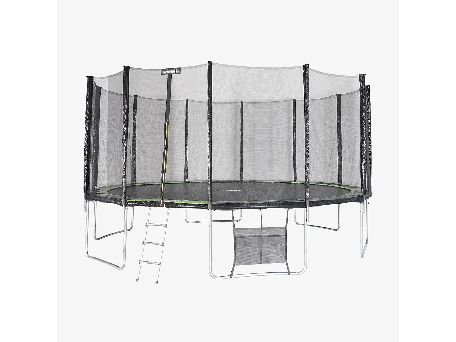 Cama elástica con pack de accesorios, 490cm verde